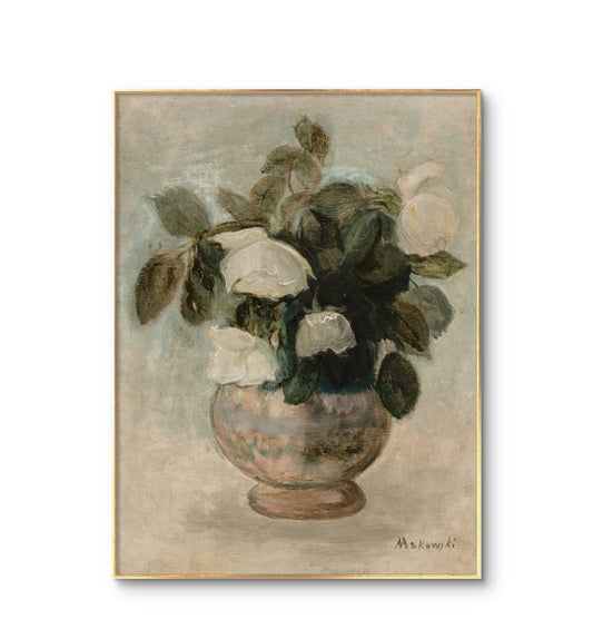French country decoration, Floral landscape, vintage French painting , digital print